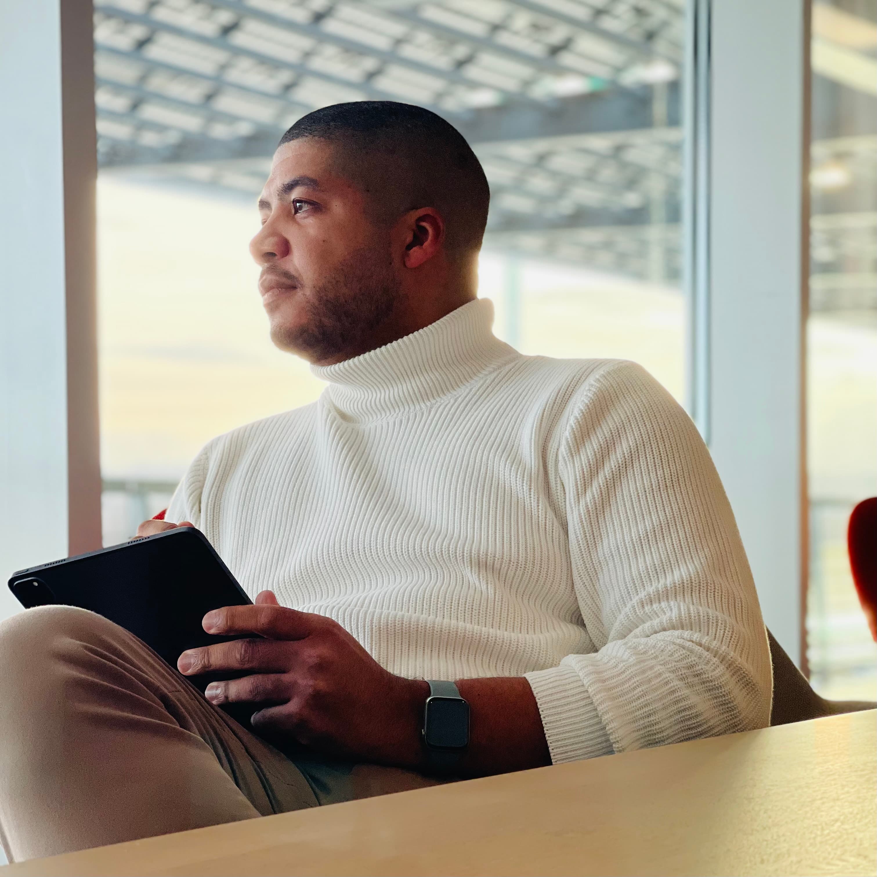 Chris Leduc speaking at a conference